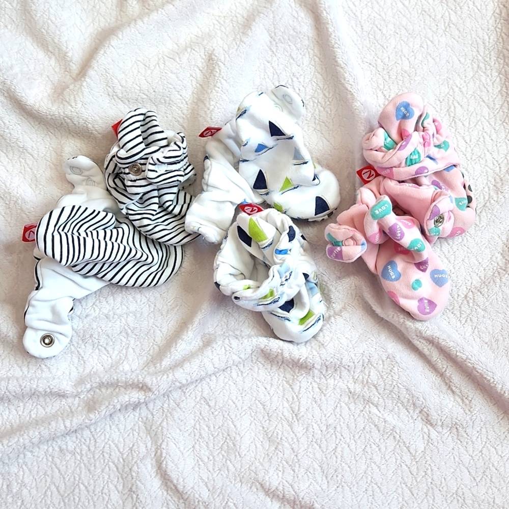 Sailboats - Zutano 6 mo baby booties - $10 each